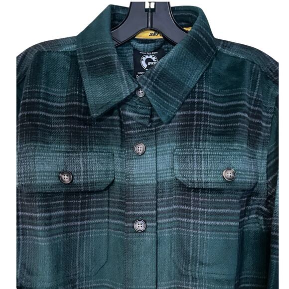 Ski-Doo Womens Sz Small NEW Green Lifestyle Plaid Button Down Flannel Overshirt - Picture 2 of 14